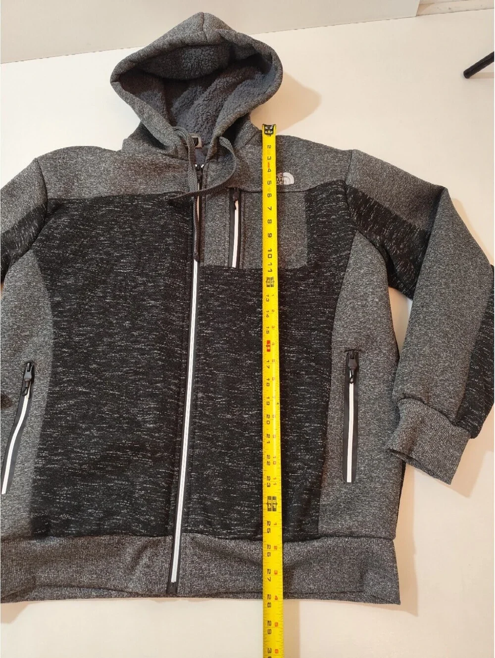 North Face Fleece Jacket Mens Black/ Grey Size Large